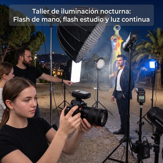 Taller de iluminación nocturna: Flash de mano, flash estudio y luz continua