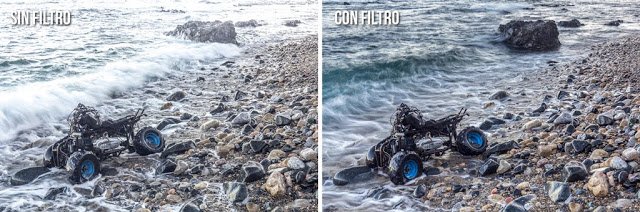 Comparativa de la diferencia con filtro y sin filtro Cursos fotografía Barcelona