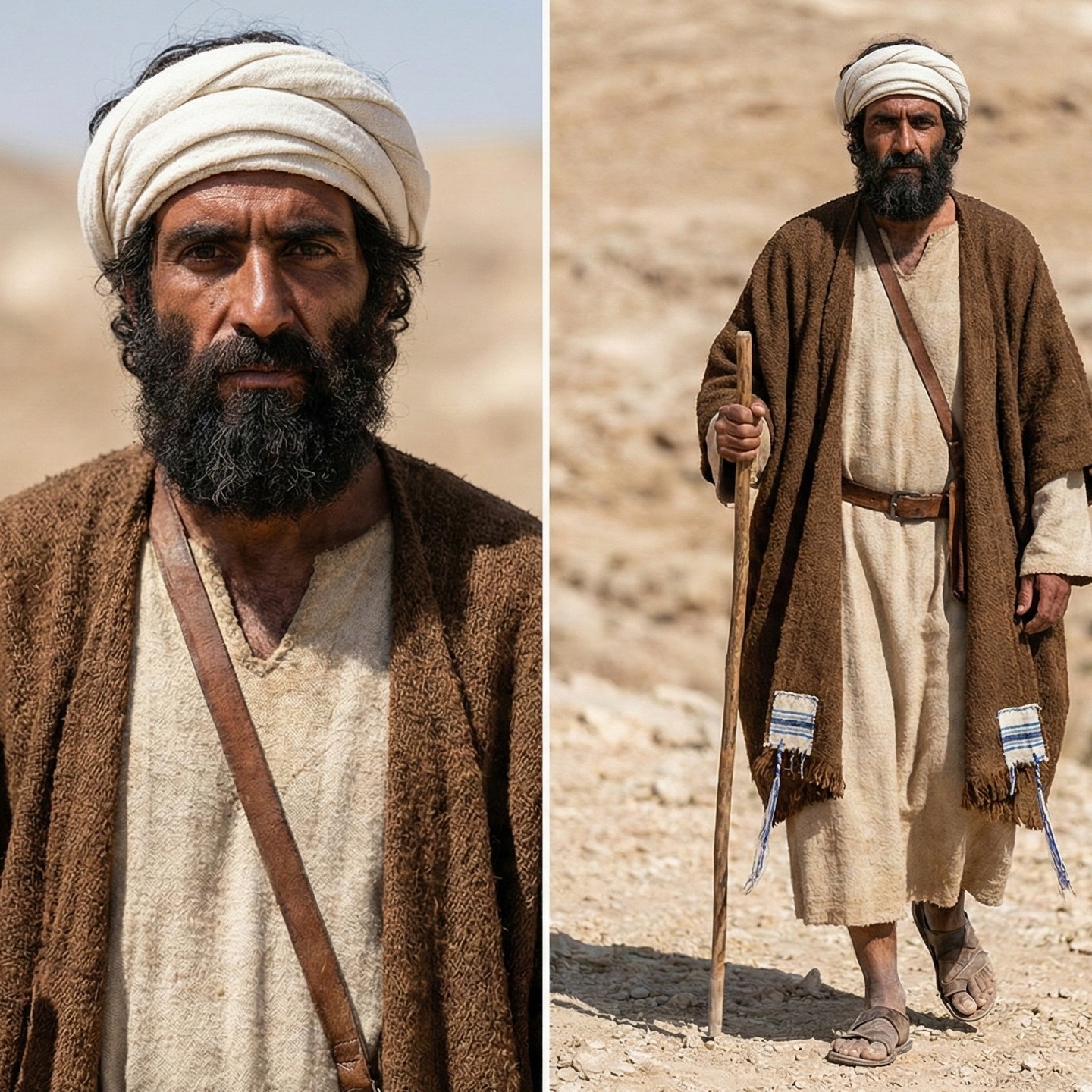 Esta foto representa al auténtico Jesús de Nazaret, lejos de la imagen hollywoodense del actor Robert Powell con ojos azules.

Le pedí a la IA que me hiciera una recreación del Jesús histórico con los siguientes datos: las descripciones de los Evangelios (le subí en PDF los mismos), los datos de la vestimenta de un judío del siglo I (la túnica, el manto que sirve incluso para dormir, las sandalias, el cayado de los caminos, el cinturón de cuero donde se colgaba un saquito con monedas, el típico turbante para el inmenso calor del desierto, etc). Aparte le pasé la descripción de un semita, con su tez oscura, cabellos poblados y esas barbas que ungían con aceite.

El resultado es éste, que debe ser lo más parecido al Jesús histórico, sin duda alguna. 

#jesusnazareno #jesushistorico #jesus